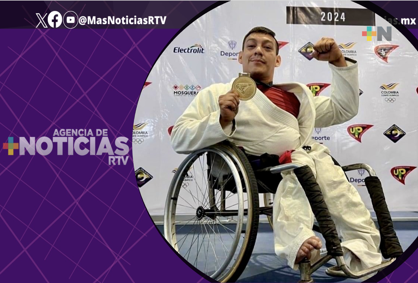 Paratleta veracruzano Manuel Cisneros brilla en Panamericano de Jiujitsu, en Colombia